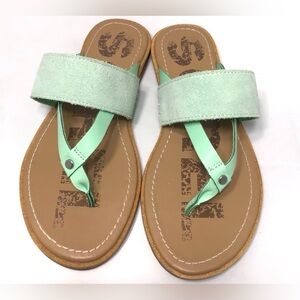 Sorel Mint Green and Brown Sandals
